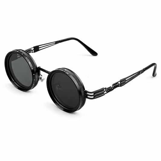 1-9 Gears Adjustable Sunglasses Twist Round SunglassesAdjustable Brightness ND Filter Lenses Unique and Stylish Eyewear for Outdoor and Driving