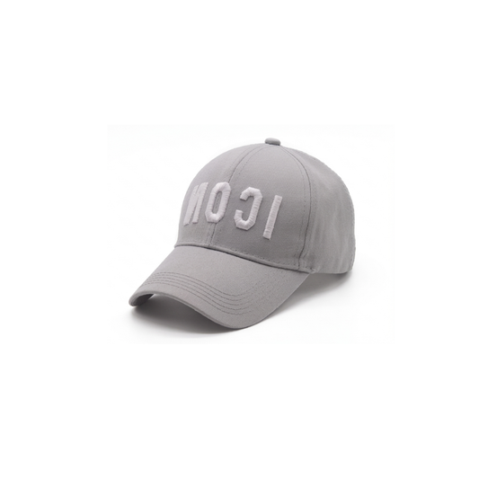 Unisex Grey Cotton Baseball Cap